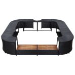 Whirlpool-Umrandung Quadratisch Schwarz 268x268x55 Poly Rattan – Bild 3