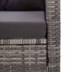 2-Sitzer-Gartensofa mit Kissen Grau 124 cm Poly Rattan – Bild 6