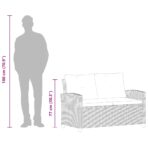 2-Sitzer-Gartensofa mit Kissen Grau 124 cm Poly Rattan – Bild 8