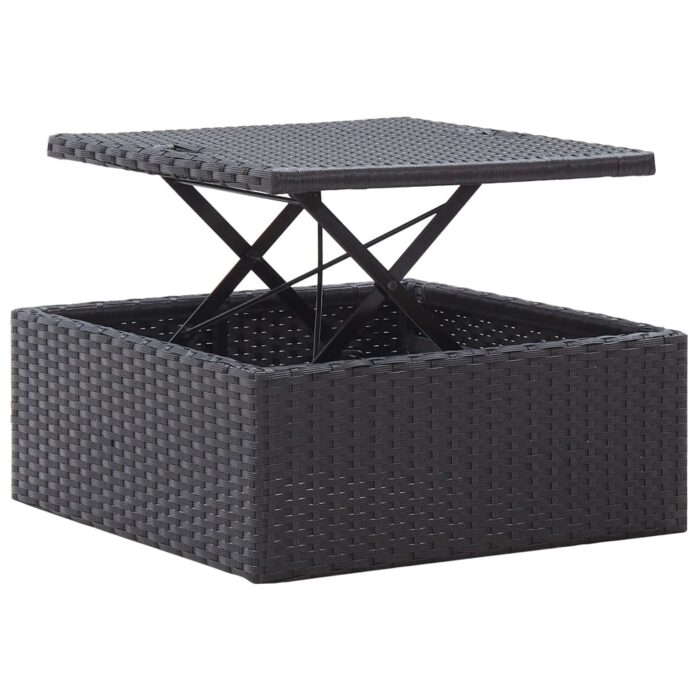 Garten-Sonneninsel mit Dach Schwarz Poly Rattan – Bild 10