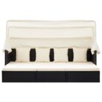 Garten-Sonneninsel mit Dach Schwarz Poly Rattan – Bild 6