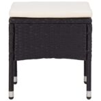 5-tlg. Garten-Essgruppe Schwarz Poly Rattan Akazie Massivholz – Bild 3