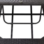 Sonnenliege mit Auflage Schwarz Poly Rattan – Bild 8