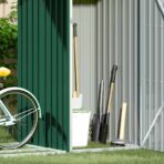 Garten Brennholzlager Grün 245x98x159 cm Verzinkter Stahl – Bild 3