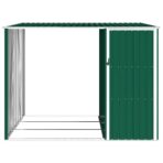 Garten Brennholzlager Grün 245x98x159 cm Verzinkter Stahl – Bild 5