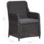 Gartenstühle 2 Stk. mit Teetisch Poly Rattan Schwarz – Bild 10