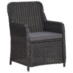 Gartenstühle 2 Stk. mit Teetisch Poly Rattan Schwarz – Bild 5