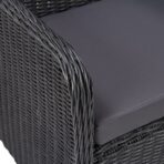 Gartenstühle 2 Stk. mit Teetisch Poly Rattan Schwarz – Bild 8