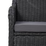 Gartenstühle 2 Stk. mit Teetisch Poly Rattan Schwarz – Bild 9