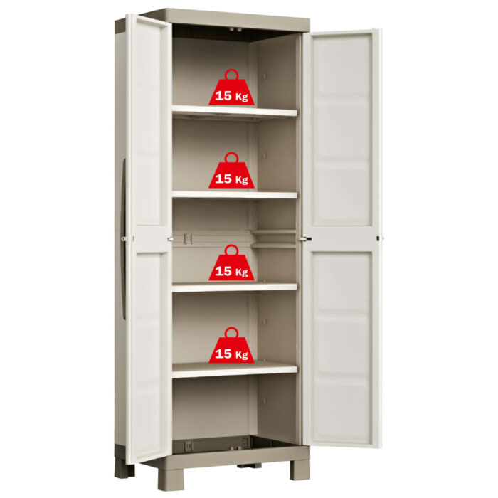 Keter Lagerschrank mit Einlegeböden Excellence Beige und Taupe 182 cm – Bild 3