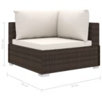 10-tlg. Garten-Lounge-Set mit Auflagen Poly Rattan – Bild 10