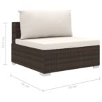 10-tlg. Garten-Lounge-Set mit Auflagen Poly Rattan – Bild 12