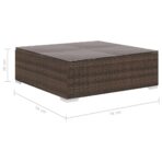 10-tlg. Garten-Lounge-Set mit Auflagen Poly Rattan – Bild 13