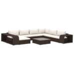10-tlg. Garten-Lounge-Set mit Auflagen Poly Rattan – Bild 2