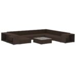 10-tlg. Garten-Lounge-Set mit Auflagen Poly Rattan – Bild 3