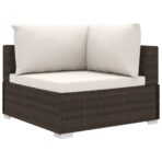 10-tlg. Garten-Lounge-Set mit Auflagen Poly Rattan – Bild 4