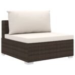 10-tlg. Garten-Lounge-Set mit Auflagen Poly Rattan – Bild 6