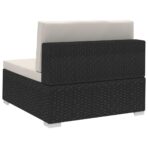 Ecksofas 2 Stk. mit Auflagen Poly Rattan Schwarz – Bild 5
