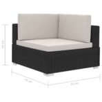 Ecksofas 2 Stk. mit Auflagen Poly Rattan Schwarz – Bild 7