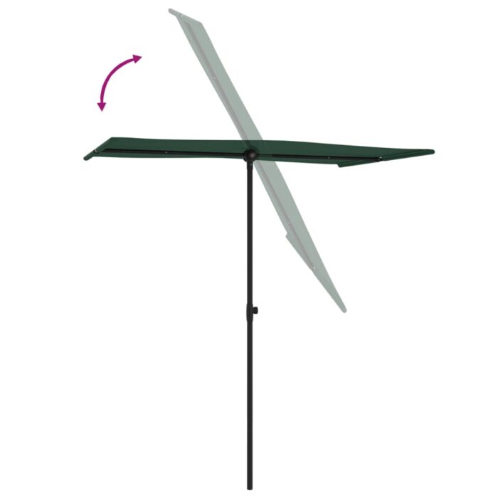 Sonnenschirm mit Aluminium-Mast 180x110 cm Grün – Bild 6
