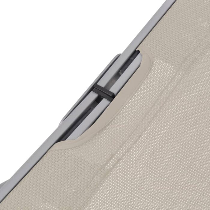 Klappbare Sonnenliegen 2 Stk. Cremeweiss Textilene – Bild 7