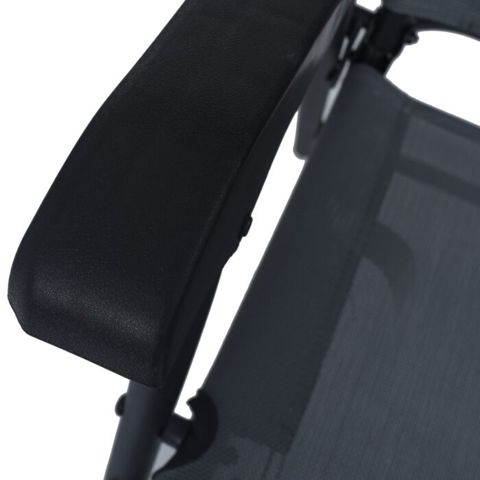 Klappbare Gartenstühle 2 Stk. Textilene Grau – Bild 8