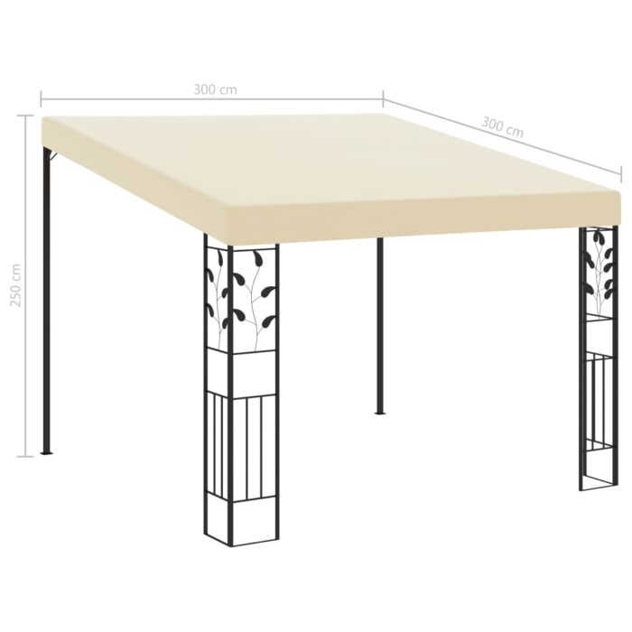 Wand-Pavillon 3x3x2,5 m Cremeweiss – Bild 6