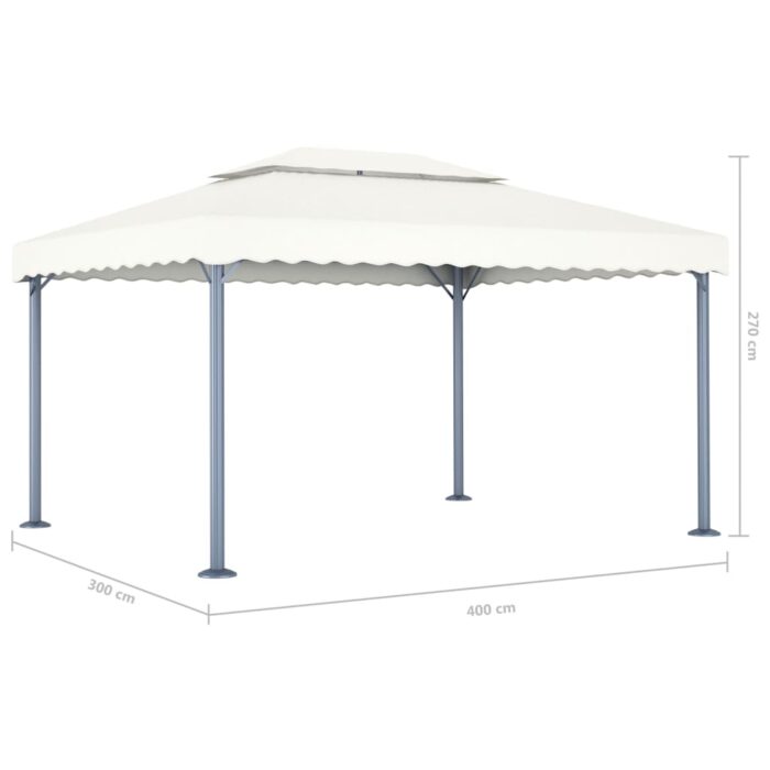 Pavillon 400 x 300 cm Creme Aluminium – Bild 5