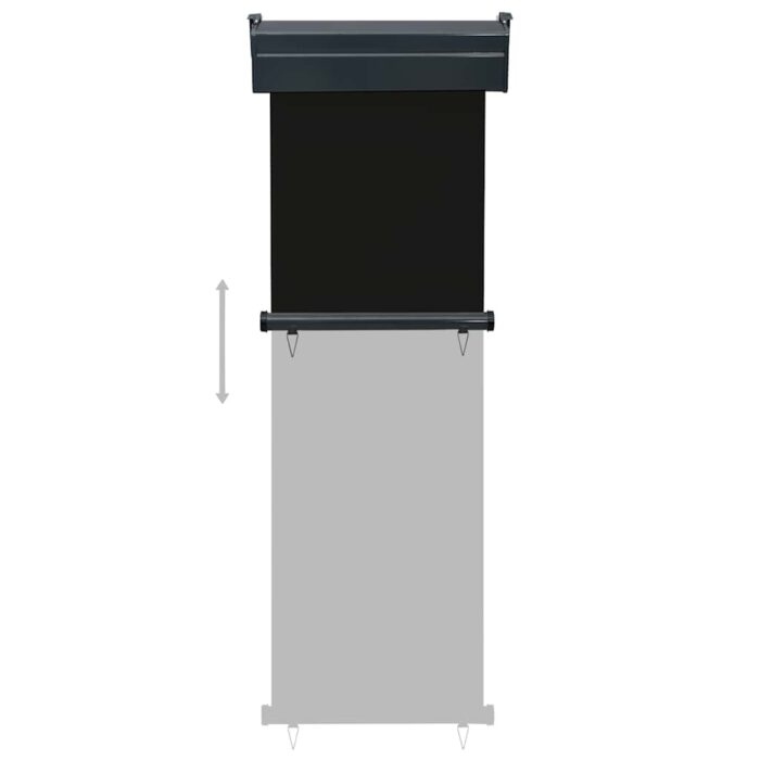 Balkon-Seitenmarkise 65x250 cm Schwarz – Bild 5