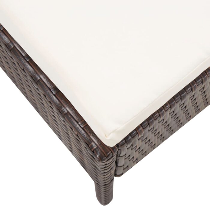 5-tlg. Garten-Sofagarnitur mit Auflagen Poly Rattan Braun – Bild 10