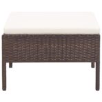 5-tlg. Garten-Sofagarnitur mit Auflagen Poly Rattan Braun – Bild 8