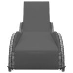 Sonnenliege mit Auflage Poly Rattan Anthrazit – Bild 2