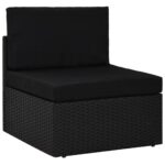 Modulares Mittelsofa Poly Rattan Schwarz