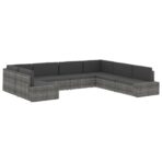 Modulares Mittelsofa Poly Rattan Schwarz – Bild 10