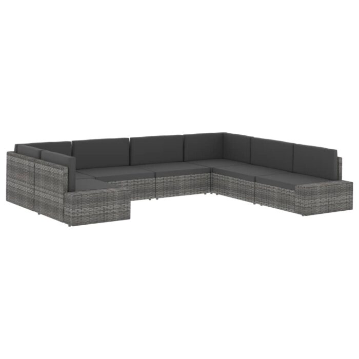 Modulares Mittelsofa Poly Rattan Schwarz – Bild 10
