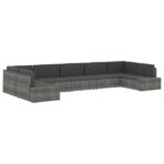 Modulares Mittelsofa Poly Rattan Schwarz – Bild 11