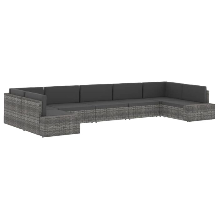 Modulares Mittelsofa Poly Rattan Schwarz – Bild 11