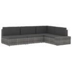 Modulares Mittelsofa Poly Rattan Schwarz – Bild 12