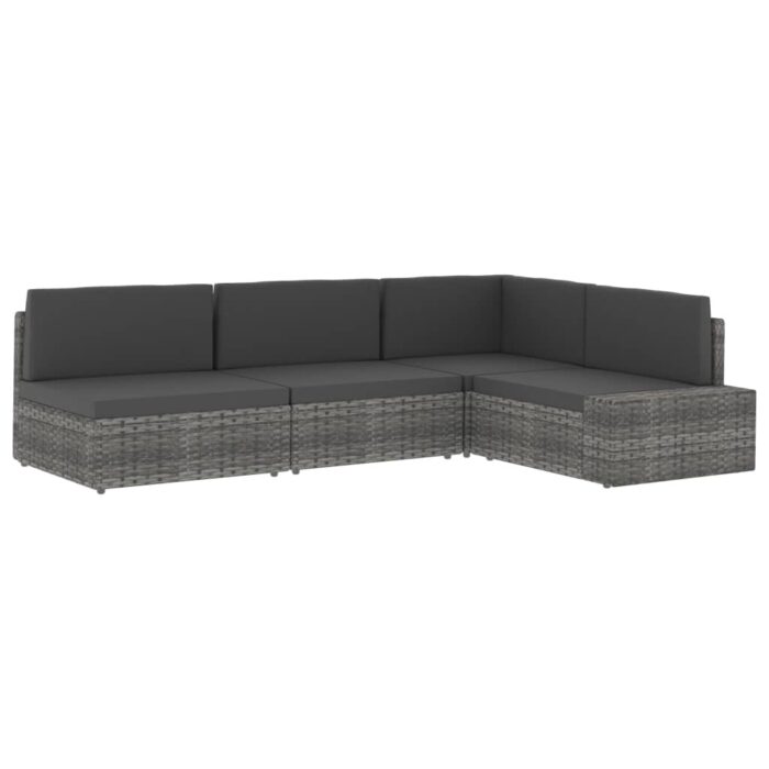 Modulares Mittelsofa Poly Rattan Schwarz – Bild 12