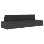 Modulares Mittelsofa Poly Rattan Schwarz – Bild 13