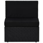 Modulares Mittelsofa Poly Rattan Schwarz – Bild 2