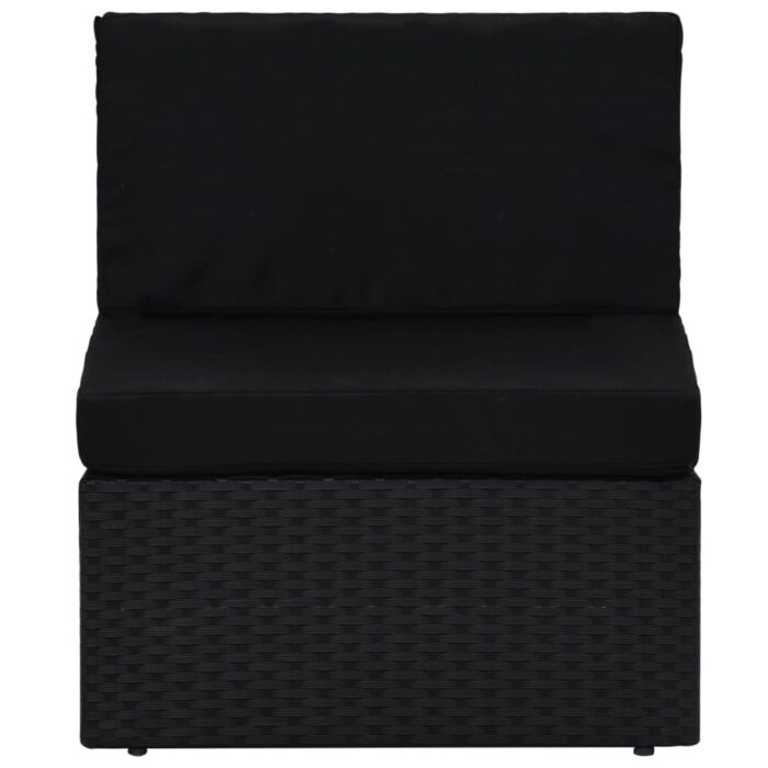Modulares Mittelsofa Poly Rattan Schwarz – Bild 2
