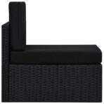 Modulares Mittelsofa Poly Rattan Schwarz – Bild 3