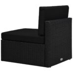 Modulares Mittelsofa Poly Rattan Schwarz – Bild 4