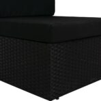 Modulares Mittelsofa Poly Rattan Schwarz – Bild 5