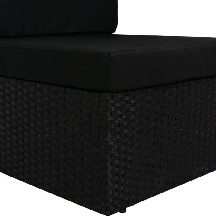 Modulares Mittelsofa Poly Rattan Schwarz – Bild 5