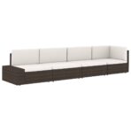 Modulares Mittelsofa Poly Rattan Schwarz – Bild 8
