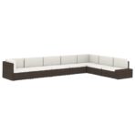 Modulares Mittelsofa Poly Rattan Schwarz – Bild 9