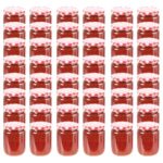 Marmeladengläser mit Weissem/Rotem Deckel 48 Stk. 230 ml