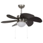 Deckenventilator mit Lampe 76 cm Dunkelbraun – Bild 2